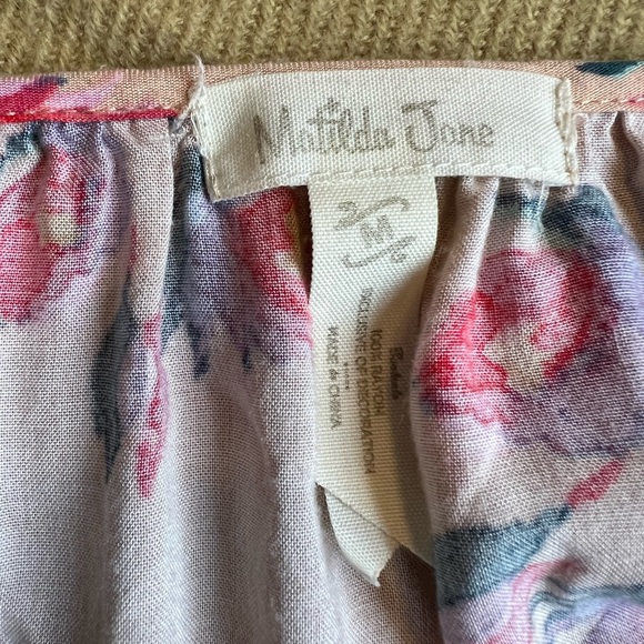 Matilda Jane Kaia Tan Floral Boho Lace Detail Peasant blouse shirt Size M - Picture 4 of 10